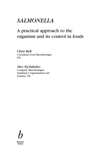 Cover of Salmonella A Practical Approach to the Organism and its Control in Foods