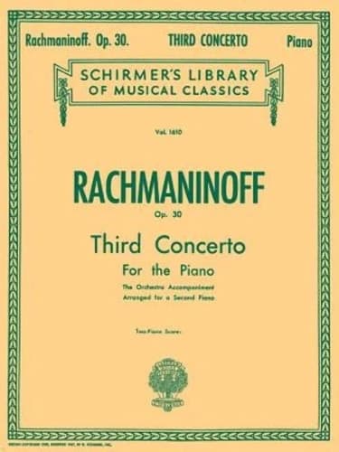 Cover of Concerto No. 3 in D Minor, Op. 30: NFMC 2020-2024 Selection Schirmer Library of Classics Volume 1610 Piano Duet (Schirmer's Library of Musical Classics)