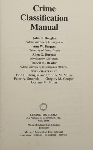 Cover of Crime Classification Manual