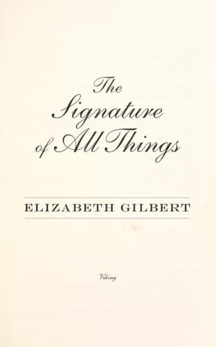 Cover of The Signature of All Things