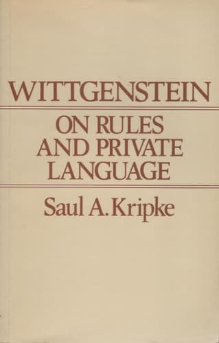 Cover of Wittgenstein on Rules and Private Language An Elementary Exposition