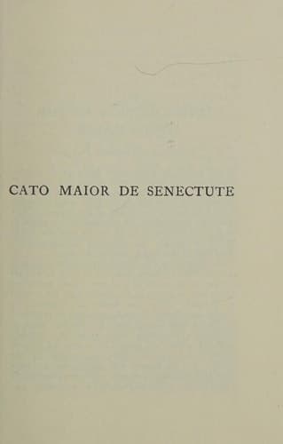 Cover of Cicero in twenty-eight volumes. De senectute