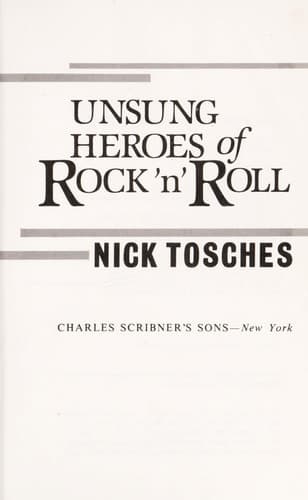 Cover of Unsung heroes of rock 'n' roll