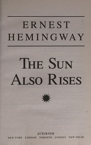 Cover of The Sun Also Rises The Authorized Edition