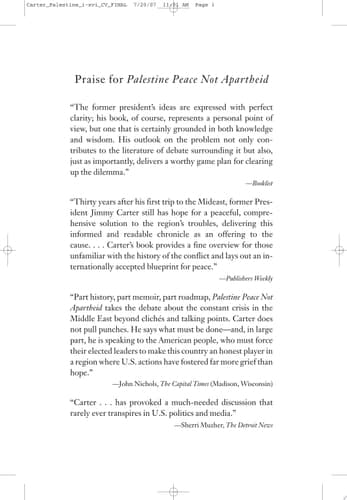 Cover of Palestine Peace Not Apartheid