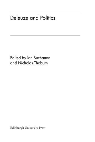 Cover of Deleuze and Politics