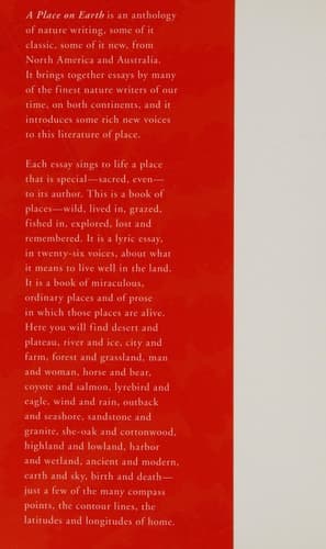 Cover of A Place on Earth An Anthology of Nature Writing from Australia and North America