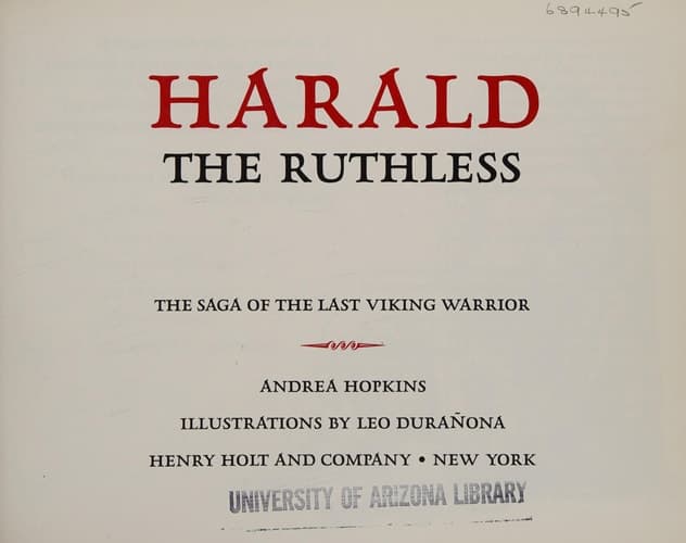 Cover of Harald the Ruthless The Saga of the Last Viking Warrior