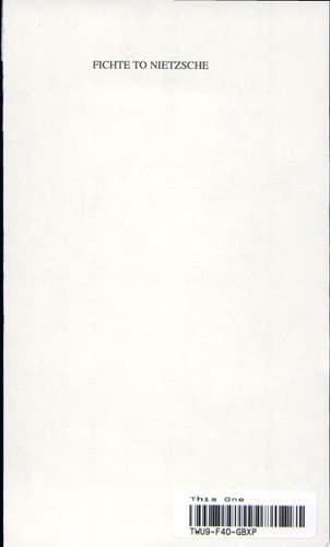Cover of History of Philosophy Fichte to Nietzsche