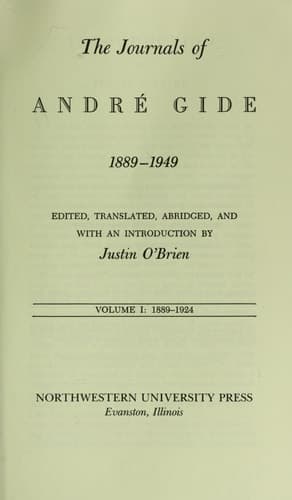 Cover of Gide : Journal, tome 1 : 1887 - 1925 (French Edition) (Bibliotheque de la Pleiade)