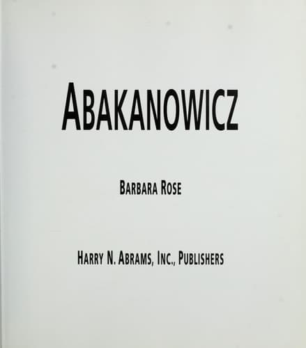 Cover of Magdalena Abakanowicz