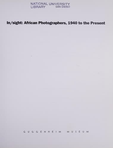 Cover of In/Sight: African Photographers, 1940 to the Present