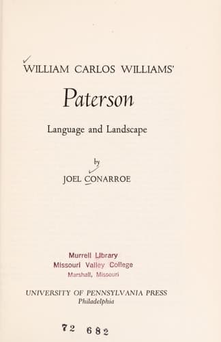 Cover of William Carlos Williams' "Paterson": Language and Landscape (Anniversary Collection)