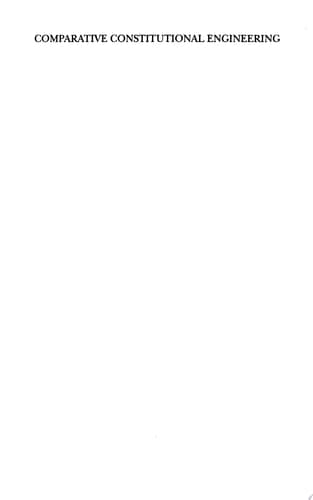 Cover of Comparative Constitutional Engineering An Inquiry Into Structures, Incentives, and Outcomes