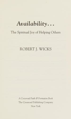 Cover of Availability The Spiritual Joy of Helping Others