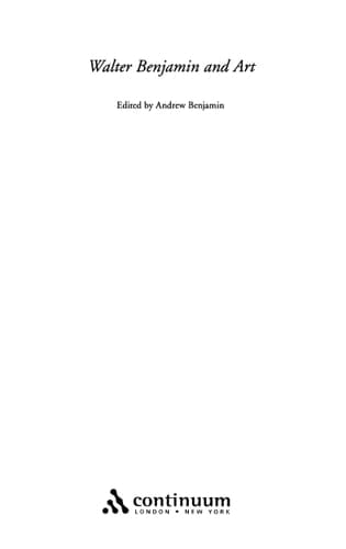 Cover of Walter Benjamin and Art