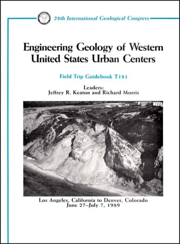 Cover of Engineering Geology of Western United States Urban Centers Los Angeles, California to Denver, Colorado, June 27 - July 7, 1989