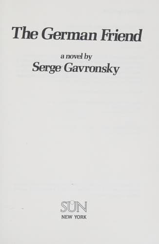 Cover of The German Friend A Novel