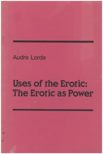 Cover of Uses of the Erotic: The Erotic As Power