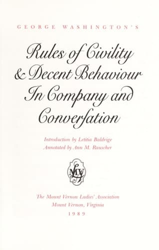 Cover of George Washington's Rules of Civility & Decent Behaviour in Company and Conversation