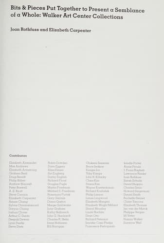 Cover of Bits & Pieces Put Together To Present A Semblance Of A Whole: Walker Art Center Collections