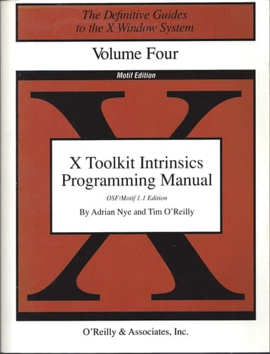 Cover of X Toolkit Intrinsics Programming Manual (Definitive Guides to the X Window System)