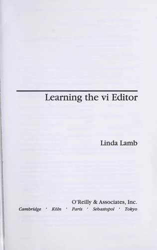 Cover of Learning the vi Editor (Nutshell Handbooks)