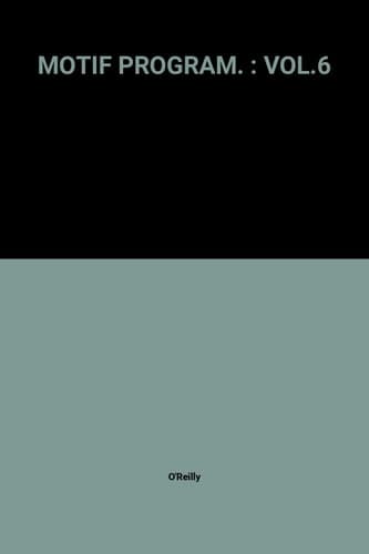 Cover of Motif Programming Manual