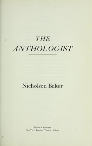 Cover of The Anthologist A Novel