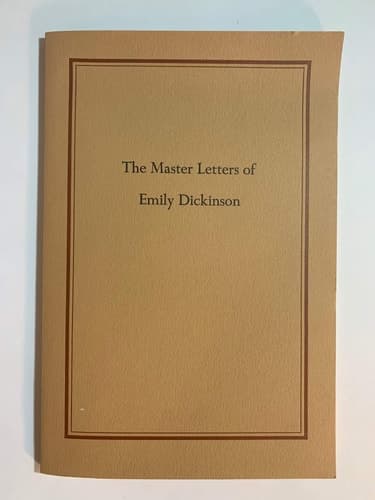 Cover of The Master Letters of Emily Dickinson