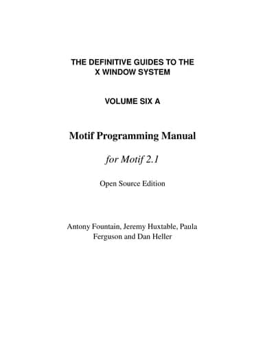 Cover of Motif Programming Manual