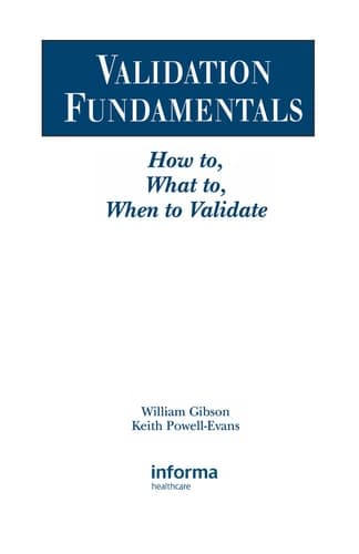 Cover of Validation Fundamentals How to, What to, When to Validate