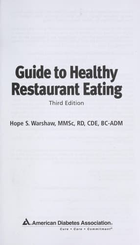 Cover of Guide to Healthy Restaurant Eating