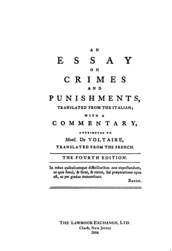 Cover of An Essay on Crimes and Punishments
