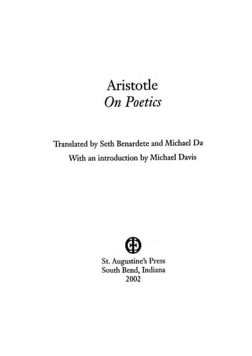 Cover of Poetics
