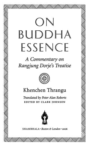 Cover of On Buddha Essence A Commentary on Rangjung Dorje's Treatise