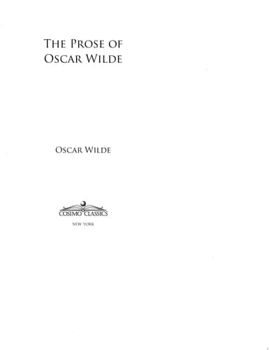 Cover of The Prose of Oscar Wilde