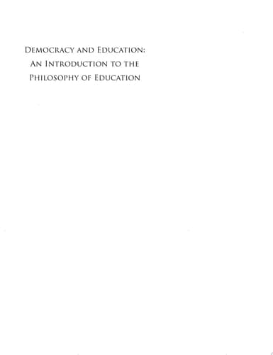Cover of Democracy and Education