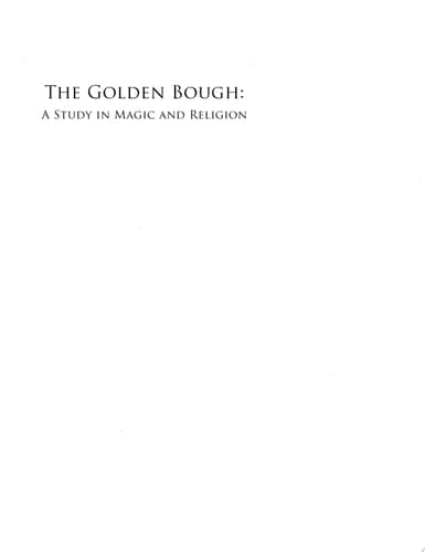 Cover of The Golden Bough A Study in Magic and Religion