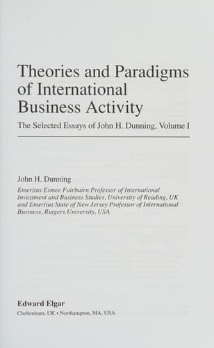 Cover of Global Capitalism, FDI and Competitiveness: The Selected Essays of John H. Dunning, Volume II (John H. Dunning Selections, 2)