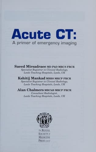 Cover of Acute CT: A Primer of Emergency Imaging