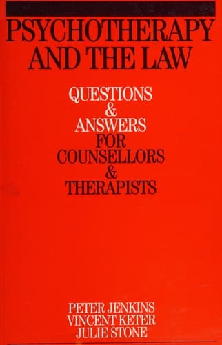 Cover of Psychotherapy and the Law Questions and Answers for Counsellors and Therapists