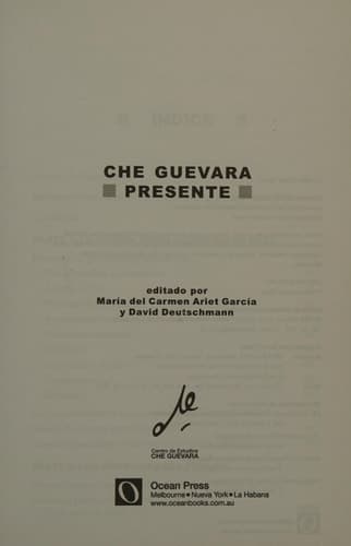 Cover of Che Guevara Presente: Una Antologia Minima (Ocean Sur) (Spanish Edition)