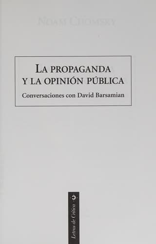 Cover of La Propaganda y la Opinión Pública Conversaciones con David Barsamian