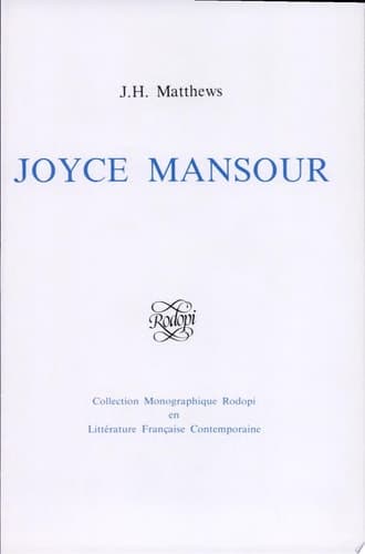 Cover of Joyce Mansour